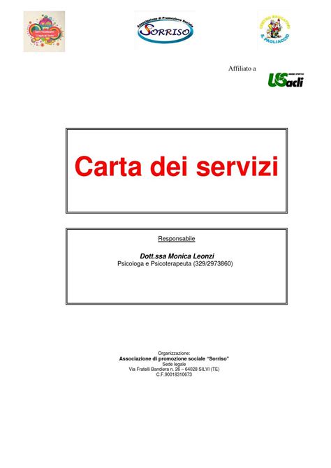 CARTA DEL SERVIZIO .